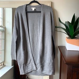 H&M gray ribbed knit cardigan (size small) ✨